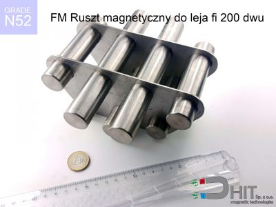 FM Ruszt magnetyczny do leja fi 200 dwupoziomowy N52 - separatory ruszty magnetyczne z neodymowymi magnesami