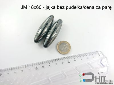 JM 18x60 - jajka bez pudełka/cena za parę  - Śpiewające magnesy neodymowe hematytowe