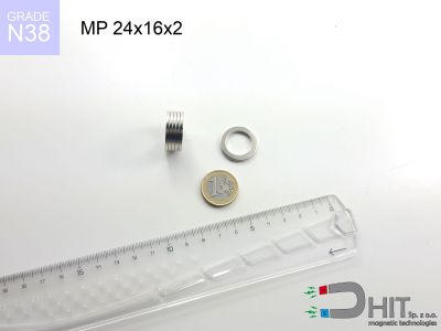 MP 24x16x2 N38 - magnesy neodymowe pierścieniowe