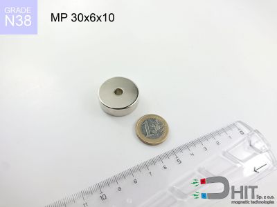 MP 30x6x10 N38 - magnesy neodymowe pierścieniowe