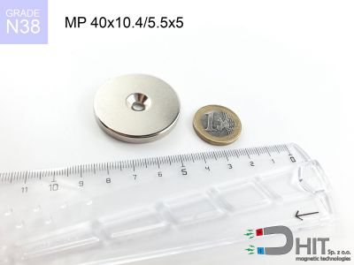 MP 40x10.4/5.5x5 N38 - magnesy neodymowe pierścieniowe