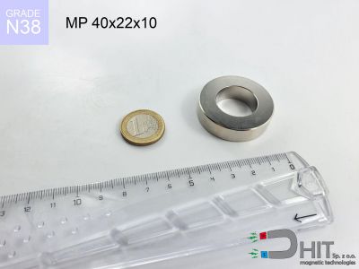 MP 40x22x10 N38 - magnesy neodymowe pierścieniowe