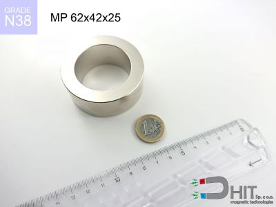 MP 62x42x25 N38 - magnesy neodymowe pierścieniowe