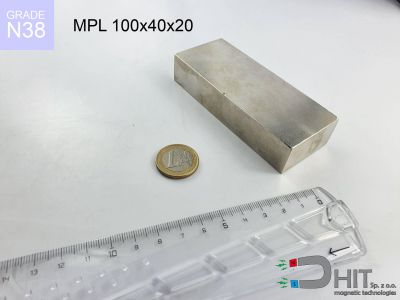 MPL 100x40x20 N38 - magnesy neodymowe płytkowe