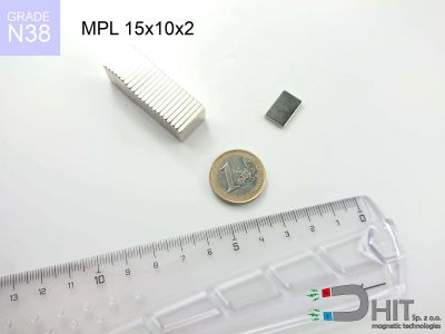 MPL 15x10x2 N38 - magnesy neodymowe płaskie