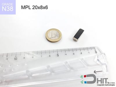 MPL 20x8x6 N38 - magnesy neodymowe płaskie