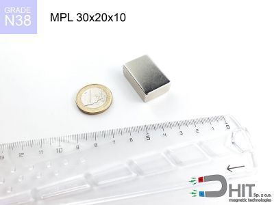 MPL 30x20x10 N38 - magnesy neodymowe płaskie