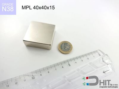MPL 40x40x15 N38 - magnesy w kształcie sztabki