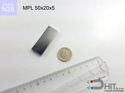 MPL 50x20x5 N38 - magnesy neodymowe płytkowe