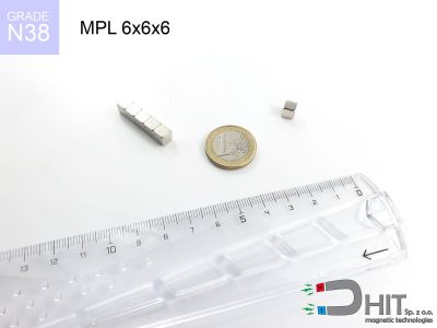 MPL 6x6x6 N38 - magnesy neodymowe płytkowe