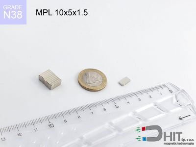 MPL 10x5x1.5 N38 - magnesy neodymowe płaskie