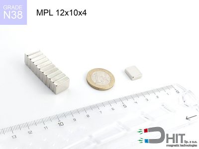 MPL 12x10x4 [N38] - magnes płytkowy