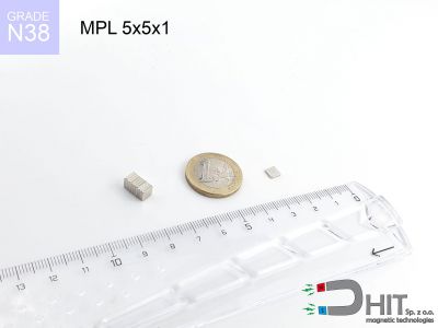 MPL 5x5x1 N38 - magnesy neodymowe płytkowe