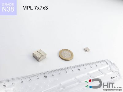 MPL 7x7x3 N38 - magnesy neodymowe płytkowe