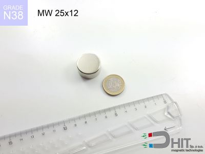 MW 25x12 N38 - neodymowe magnesy walcowe