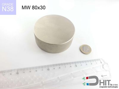MW 80x30 [N38] - magnes walcowy