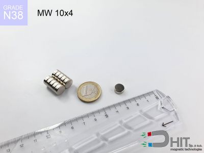 MW 10x4 N38 - magnesy w kształcie walca