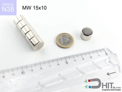 MW 15x10 [N38] - magnes walcowy