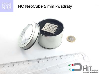 NC NeoCube 5 mm kwadraty N38 - neocube - magnesy w kulkach