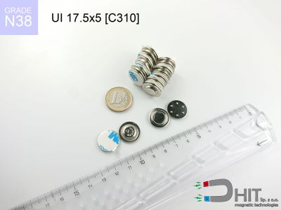 UI 17.5x5 [C310] N38 - magnetyczne klipsy do identyfikatorów