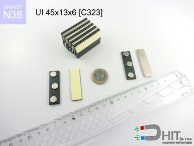 UI 45x13x6 [C323] N38 - magnetyczne uchwyty do identyfikatorów