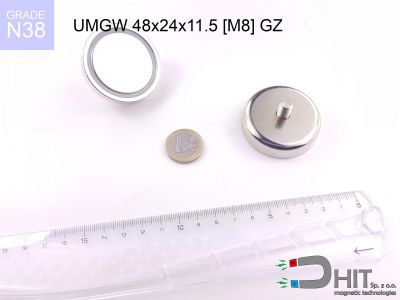 UMGZ 48x24x11.5 [M8] GZ N38 - magnesy w obudowie z gwintem wewnętrznym