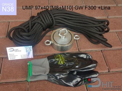 UMP 97x40 [M8+M10] GW F300 Lina N38 - neodymowe magnesy do poszukiwań w wodzie