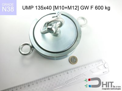 UMP 135x40 [M10+M12] GW F 600 kg N38 - magnetyczne uchwyty dla poszukiwaczy