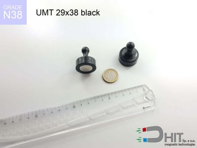 UMT 29x38 black N38 - magnesy na tablice